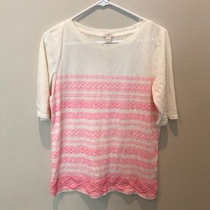 Jcrew neon pink tribal shirt